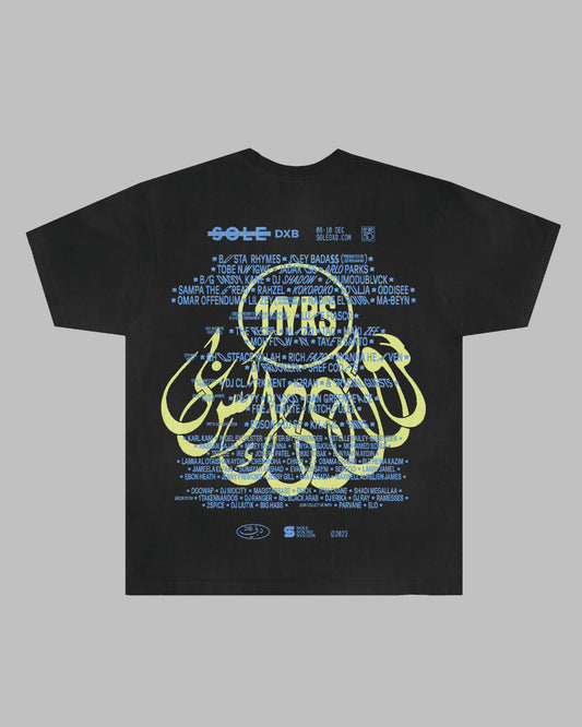 SOLE DXB 2023 - OFFICIAL LINE UP - YELLOW / BLUE - BLACK T-SHIRT